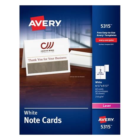 Avery Printable Note Cards Two Sided Printing 4 14 X 5 12 60