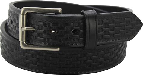 Buy Mens Leather Basket Weave Belt Heavy Duty Belts Embossed Design