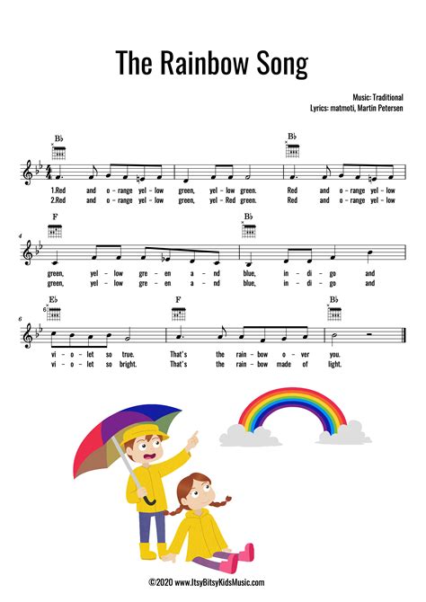 The Rainbow Song Sheet Music With Chords And Lyrics Music Lessons For