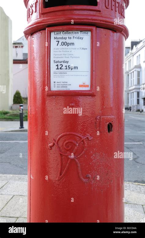 Close Up Of Post Office Red Victorian Pillar Box At The Corner Of