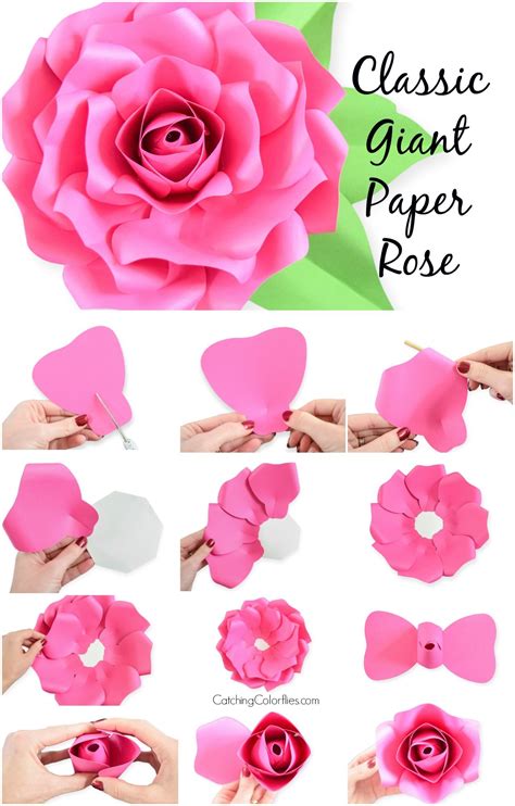 How To Make Giant Paper Roses Use Scissors With These Printable Paper