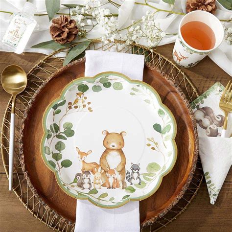 Woodland Baby 9 In Premium Paper Plates Set Of 16 Woodland