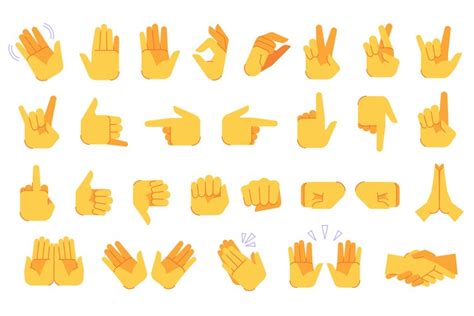 Emoji Hand Gestures Different Hands Signals And Signs Ok A