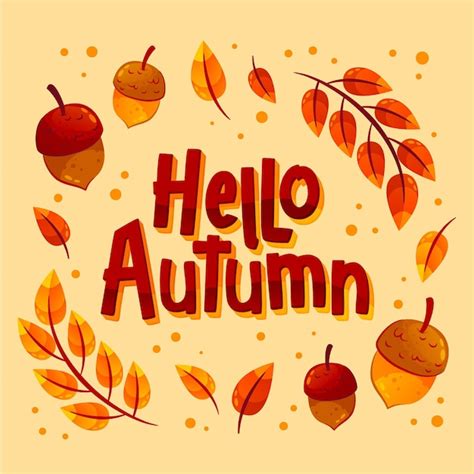 Free Vector Hand Drawn Hello Autumn Lettering