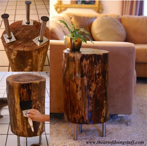 How To Make A Tree Stump Side Table Do It Yourself Fun Ideas