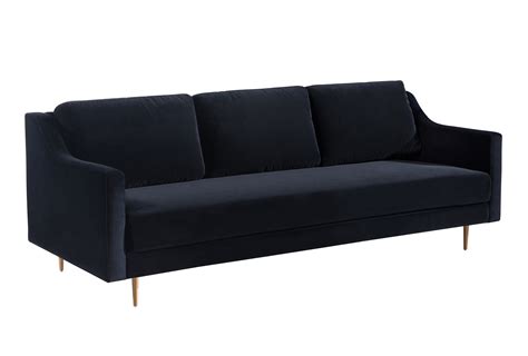Milan Black Velvet Sofa Tov Furniture