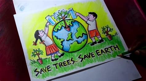 How To Draw Save Trees Save Earth Poster Drawing Youtube