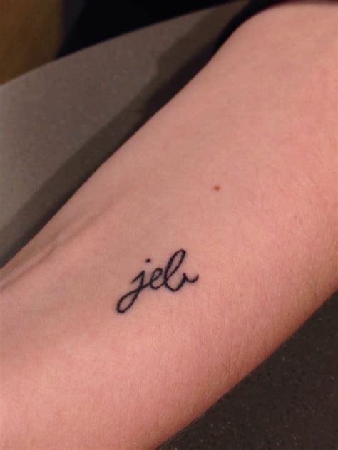 Initial tattoos are one of the best ones to express human relationships and how important they are to us. My kids' initials in my daughter's handwriting that Jesus tattooed - Yelp