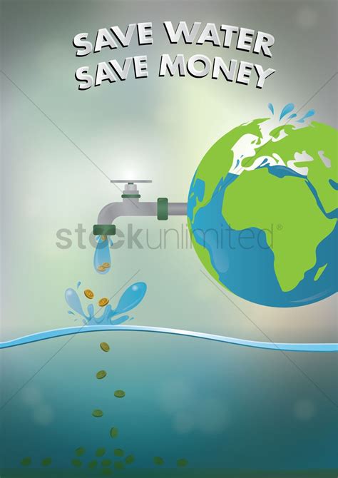 Save Water Save Money Poster Vector Image 1548232 Stockunlimited