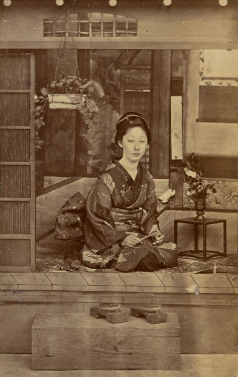 Kneeling Japanese Woman Unknown China 18621867 Albumen Silver