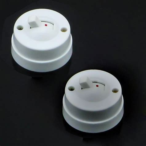 2pcs Retro Table Lamp Switch Circular Mounted Flat Switch Electrical On