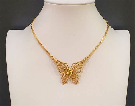 napier 18kt gold plated delicate butterfly necklace catawiki