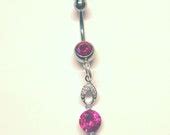 Items Similar To Navel Belly Button Ring Barbell Red Clear Crystal