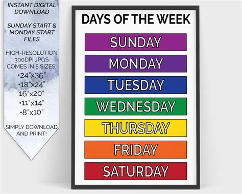 Trend Enterprises Days Of The Week Stars Learning Chart 17 X 22