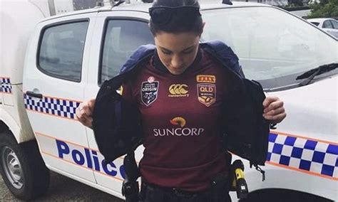 Female Police Officer Dons Maroons Jersey Under Uniform Daily Mail Online