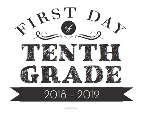 First Day Of 10th Grade Sign Free Printable
