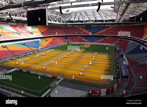 Football Pitch In The Ajax Arena Stadium Amsterdam Stock Photo Alamy
