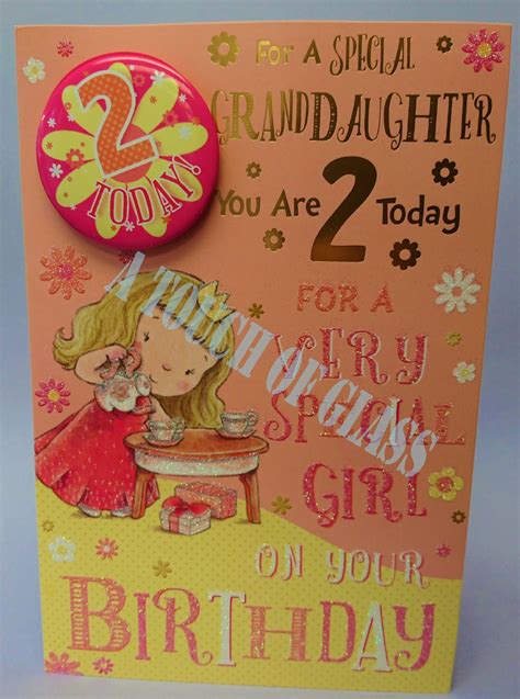 Your teachings help shape who they are and become. Granddaughter 2nd Birthday Badge Card - Candy Club - Greetings Cards