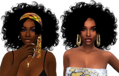 Mya Messy Curly Fro Sims Hair Sims 4 Black Hair Sims