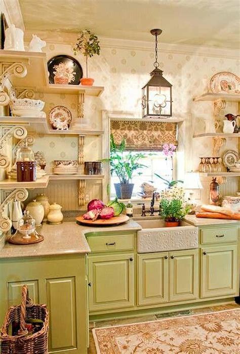 64 Beautiful French Country Kitchen Design Ideas Shabby Chic Kitchen