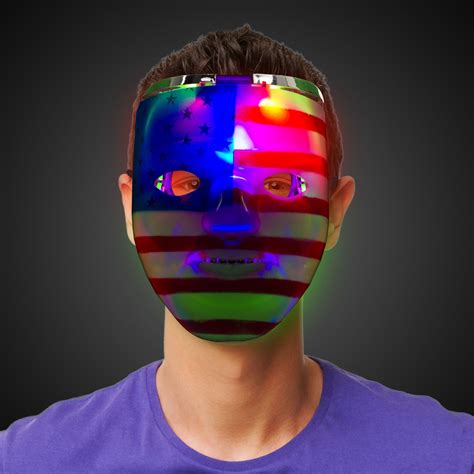 patriotic led double face mask sunglasses eyeglasses and masks