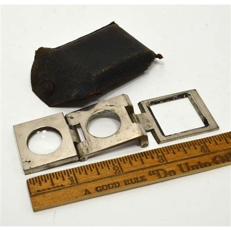 antique german brass folding loupe magnifying glass w case mrk d cha