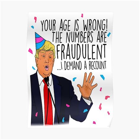Donald Trump Recount Birthday Funny Birthday 30th 40th 50th