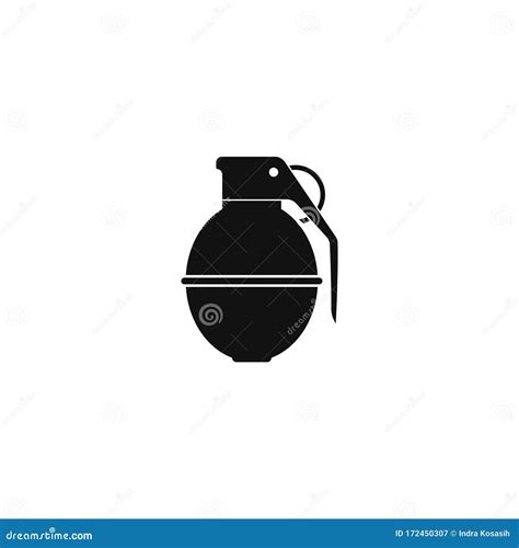 Grenade Icon In Flat Illustration Stock Vector Illustration Of