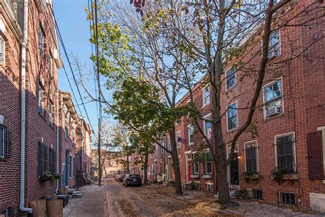 Residential street in Queen Village, PA