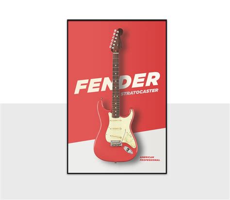 Fender Stratocaster Print Musician Poster Electric Guitar Etsy Denmark
