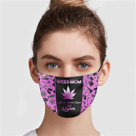 weed mom like a regular mom but higher face mask teemoonley