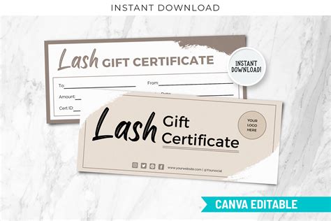 Lash T Certificate Editable Template Graphic By Snapybiz · Creative