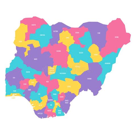 Nigeria Political Map Of Administrative Divisions Stock Illustration