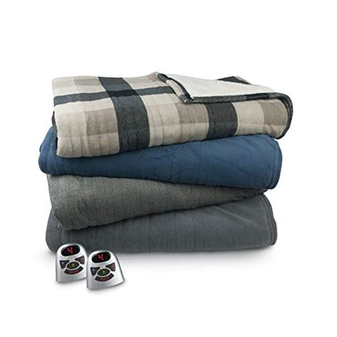 Biddeford Blankets Micro Plush Sherpa Electric Heated Blanket With