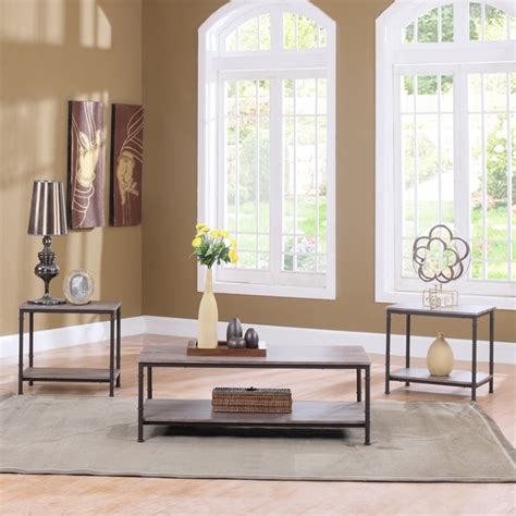 Made of acacia veneers, wood and engineered wood. Shop 3 Piece Modern Rectangular Coffee Table and 2 End ...