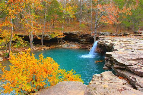 Autumn Colors At Falling Water Falls Nw Arkansas Ozarks Photograph By