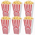 Popcorn Bucket Reusable - White and Red Plastic Popcorn Containers Solo ...