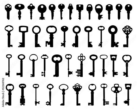 Set Of Silhouettes Keys Vector Stock Vector Adobe Stock