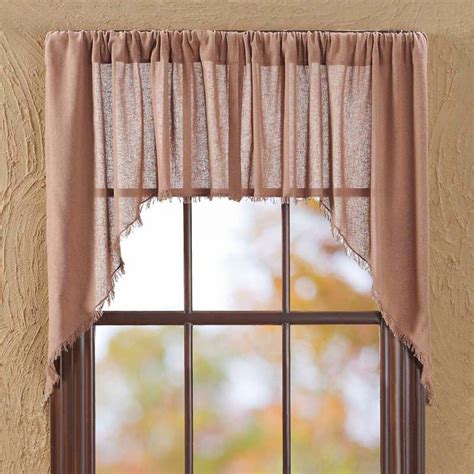Vhc Rustic And Lodge Farmhouse Kitchen Window Curtains Tobacco Cloth