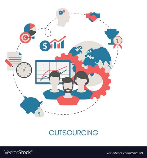 Business And Outsourcing Concept Royalty Free Vector Image
