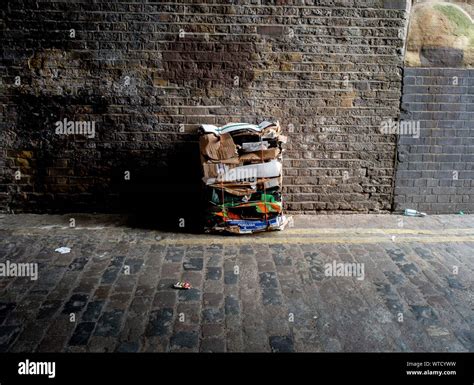 A Bale Of Cardboard In An East London Alley Way Stock Photo Alamy