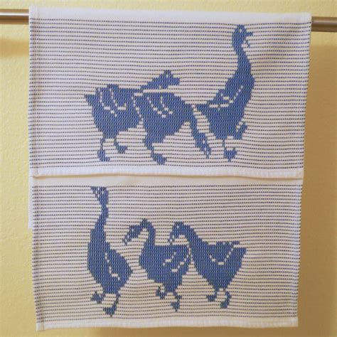 Geese Huck Towel Embroidery Pattern Huck Weaving Towel Etsy