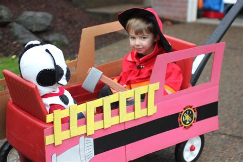 One was a fire dalmatian dog. Fireman, Fire Dog, Fire Truck Halloween Costume - Repeat Crafter Me