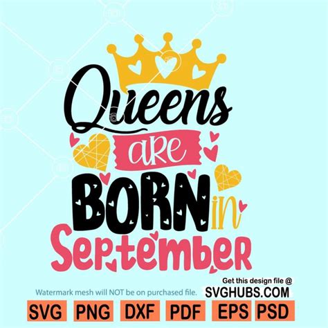 Queens Are Born In September Svg September Queen Svg Christ Cross Svg