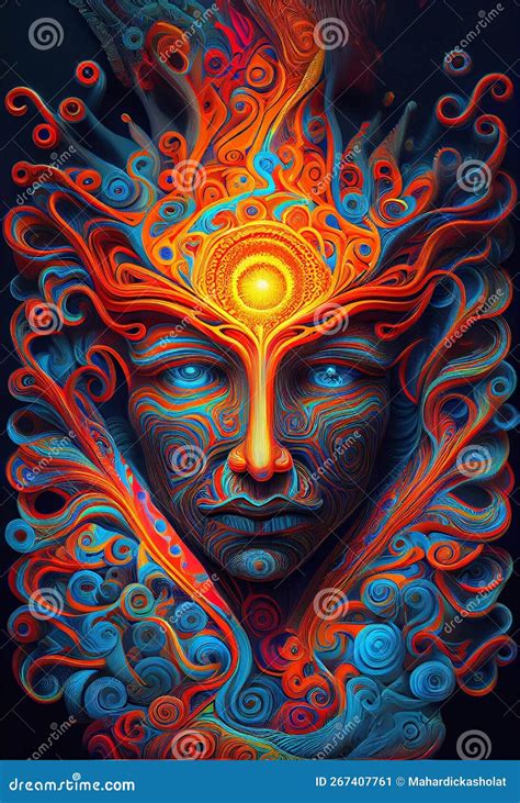 The Goddess Illustration Mythology In Psychedelic Art Stock
