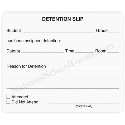 detention slip