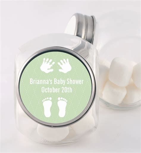 Baby Feet Pitter Patter Neutral Baby Shower Candy Jars Candles And Favors