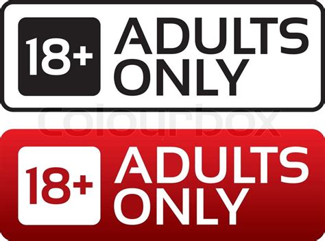 Adults Only Content Button Vector Stock Vector Colourbox