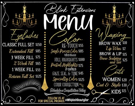 Salon Menu Template