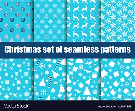Christmas Seamless Patterns Trees Royalty Free Vector Image